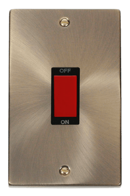 Click Deco VPAB202BK 2 Gang 45A DP Switch - Antique Brass