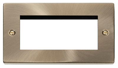 Click Deco VPAB312 Double Plate (Quad Media Module Aperture) - Antique Brass
