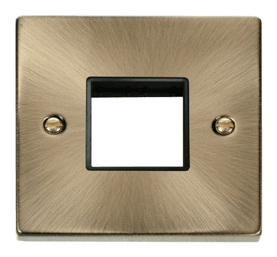 Click Deco VPAB402BK 1 Gang Plate Twin Aperture - Antique Brass
