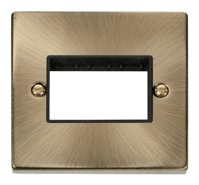 Click Deco VPAB403BK 1 Gang Plate Triple Aperture - Antique Brass
