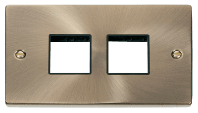 Click Deco VPAB404BK 2 Gang Plate (2 x 2) Aperture - Antique Brass