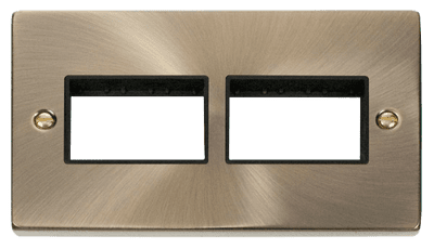Click Deco VPAB406BK 2 Gang Plate (3 x 3) Aperture - Antique Brass