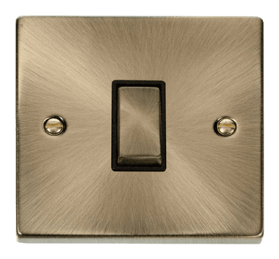 Click Deco VPAB411BK 1 Gang 2 Way Ingot 10AX Switch - Antique Brass