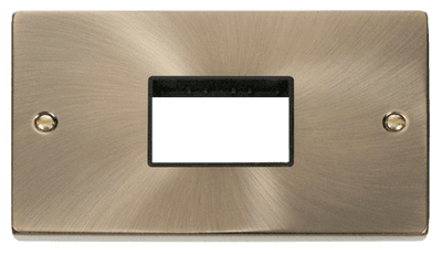 Click Deco VPAB432BK Double Minigrid Plate Triple Aperture - Antique Brass