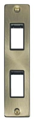 Click Deco VPAB472BK Double Architrave Plate & Aperture - Antique Brass