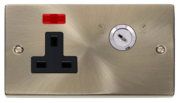 Click Deco VPAB675BK 13A 1 Gang DP Key Lockable Socket With Neon ...