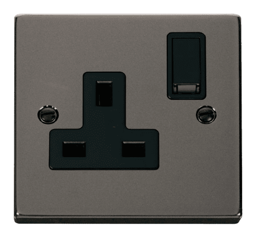 Dynamic Socket Outlet Click Deco VPBN035BK 1 Gang 13A DP Switched Socket Outlet - Black Nickel