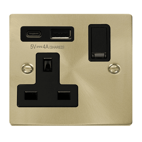 Click Deco VPSB785BK 13A 1 Gang Switched Safety Shutter Socket Outlet ...