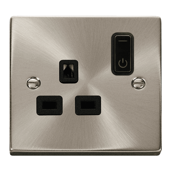 Click Deco VPSC30535BK 13A 1 Gang RF Smart Socket Satin Chrome With ...