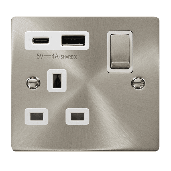 Click Deco VPSC585WH 13A 1 Gang Switched Safety Shutter Socket Outlet ...