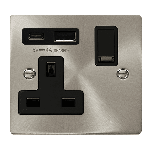 Click Deco VPSC785BK 13A 1 Gang Switched Safety Shutter Socket Outlet ...