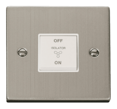 Fan Isolation Point Click Deco VPSS020WH 10A 1 Gang 3 Pole Fan Isolation Switch - Stainless ...