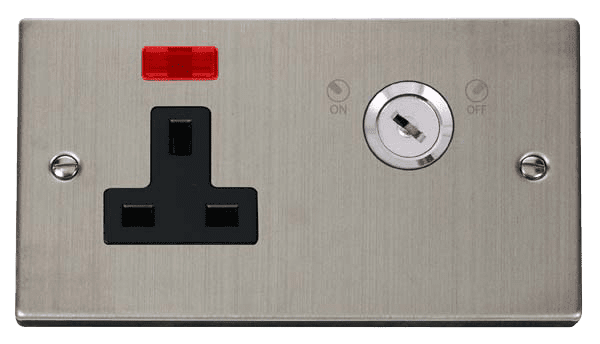 Click Deco VPSS675BK 13A 1 Gang DP Key Lockable Socket With Neon ...