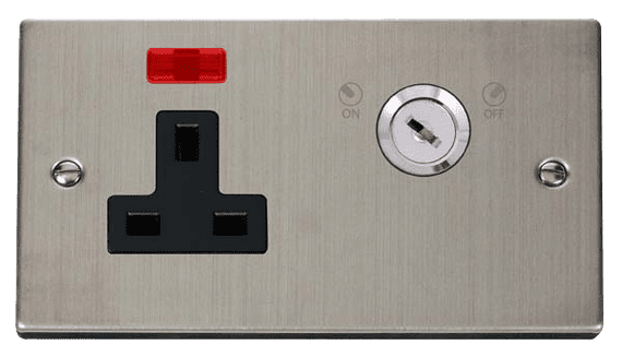 Click Deco VPSS675BK 13A 1 Gang DP Key Lockable Socket With Neon ...