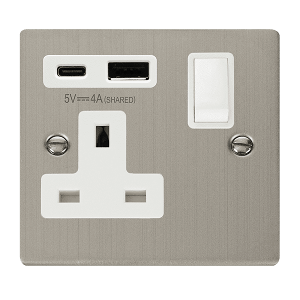 Click Deco VPSS785WH 13A 1 Gang Switched Safety Shutter Socket Outlet ...