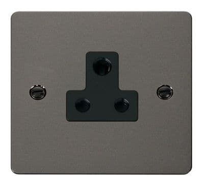 Click Define FPBN038BK 5A Round Pin Socket Outlet - Black Nickel