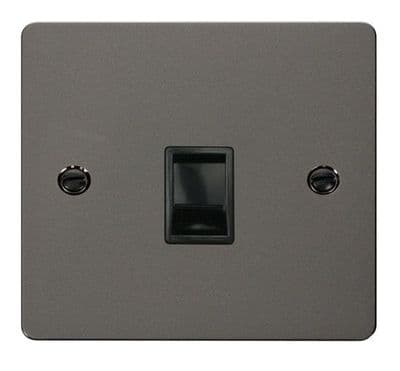 Click Define FPBN115BK Single RJ11 Socket (Ireland/USA) - Black Nickel