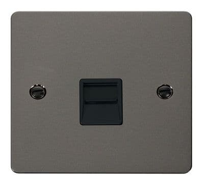Click Define FPBN125BK Single Telephone Socket Secondary - Black Nickel