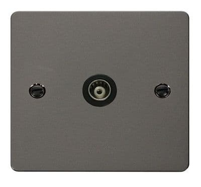 Click Define FPBN158BK 1 Gang Isolated Coaxial Socket - Black Nickel