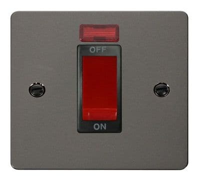 Click Define FPBN201BK 1 Gang 45A DP Switch Neon - Black Nickel