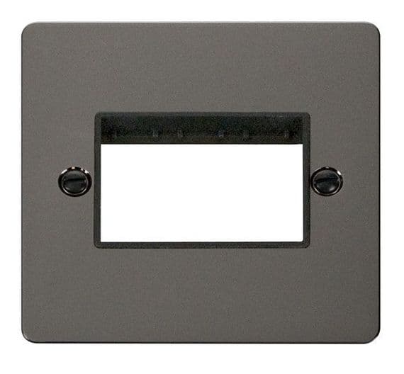 Click Define FPBN403BK 1 Gang Plate Triple Switch Aperture - Black Nickel