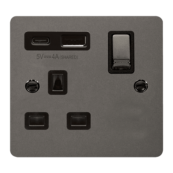 Click Define FPBN585BK 13A 1 Gang Switched Safety Shutter Socket Outlet ...