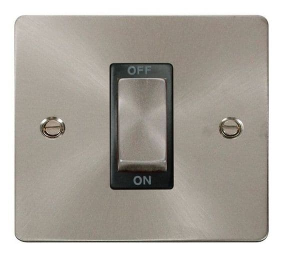 Click Define FPBS500BK Ingot 1 Gang 45A DP Switch - Brushed Steel