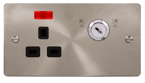 Click Define FPBS655BK 13A 1 Gang DP Lockable Socket Neon Define ...