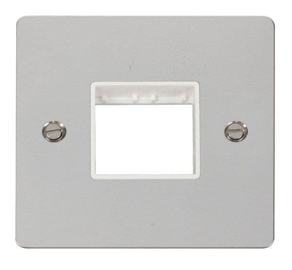 Click Define FPCH402WH 1 Gang Plate Twin Switch Aperture - Chrome