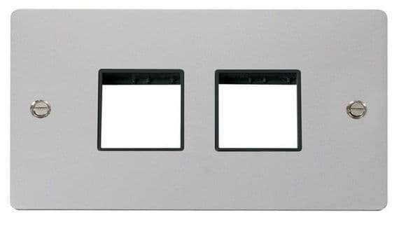 Click Define FPCH404BK 2 Gang Plate 22 Switch Aperture - Chrome