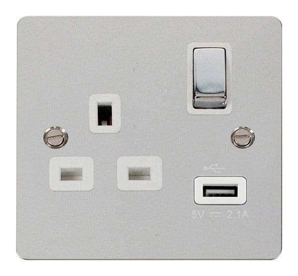 Click Define FPCH571WH 13A 1G Ingot Switched Socket With 2 1A USB ...