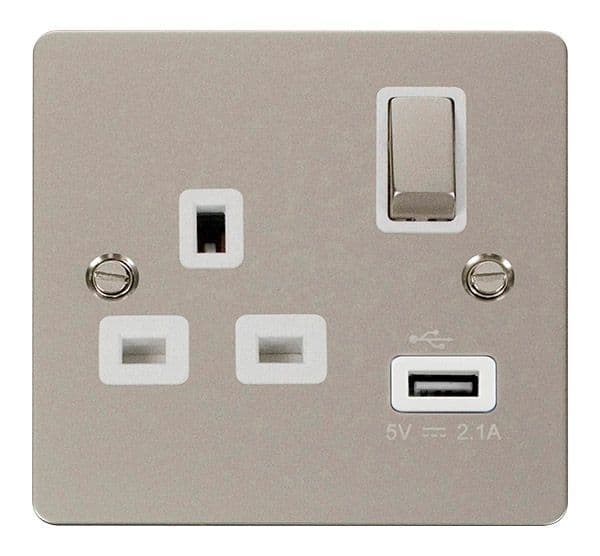 Click Define FPPN571WH 13A 1G Ingot Switched Socket With 2 1A USB ...