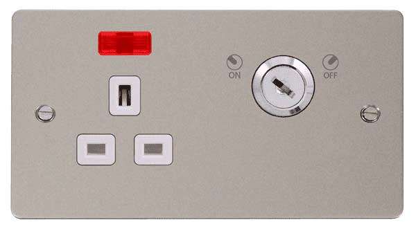 Click Define FPPN655WH 13A 1 Gang DP Lockable Socket Neon Define Pearl ...