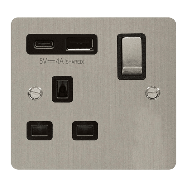 Click Define FPSS585BK 13A 1 Gang Switched Safety Shutter Socket Outlet ...
