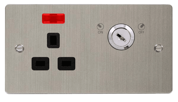 Click Define FPSS655BK 13A 1 Gang DP Lockable Socket Neon Define ...