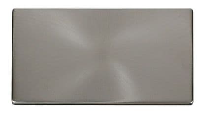 Click Definity SCP061BS 2 Gang Blank Plate Cover Plate - Brushed Steel