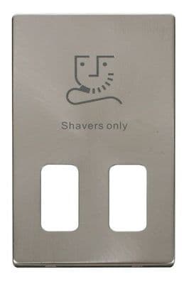 Click Definity SCP100BS Dual Voltage Shaver Socket Outlet Cover Plate - Brushed Steel