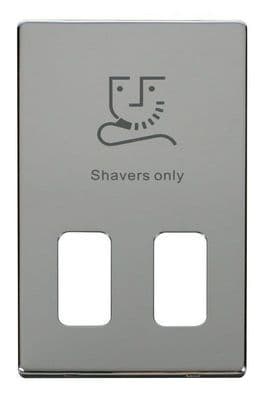 Click Definity SCP100CH Dual Voltage Shaver Socket Outlet Cover Plate - Chrome