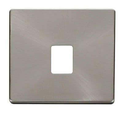 Click Definity SCP115BS Single RJ11/RJ45 Socket Outlet Cover Plate - Brushed Steel