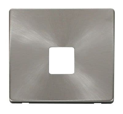 Click Definity SCP120BS Single Telephone Socket Cover Plate - Brushed Steel