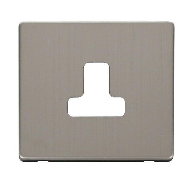Click Definity SCP238SS 5A Round Pin Socket Outlet Cover Plate ...