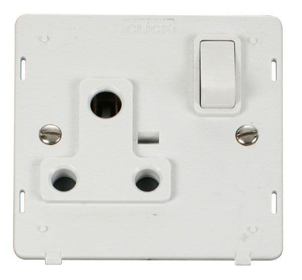 Click Definity SIN034PW 1 Gang 15A Round Pin Switched Socket Insert ...