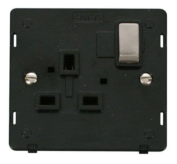 Click Definity SIN535BKBS Ingot 1 Gang 13A DP Switched Socket Insert ...