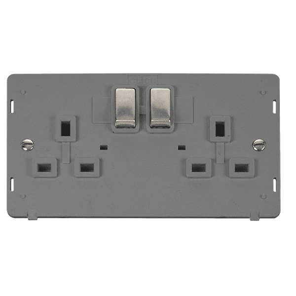 Click Definity SIN536GYSS 13A 2 Gang DP Switched Socket Outlet With ...