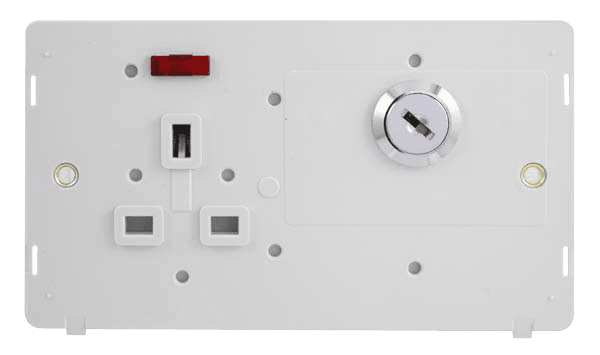 Click Definity SIN655PW 13A 1 Gang DP Lockable Socket Neon Sin Insert ...