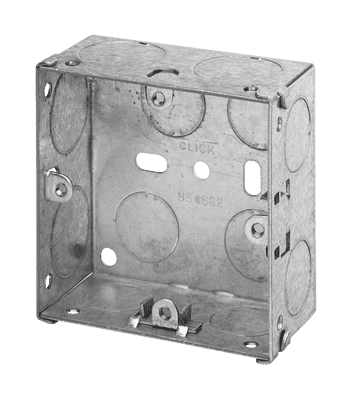 Click Essentials WA095 1 Gang 35mm Deep Galvanised Steel KO Box Pack Of 10