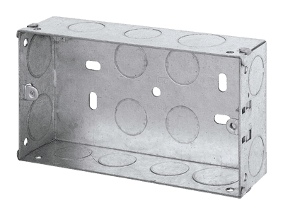 Click Essentials WA096 2 Gang 35mm Deep Galvanised Steel KO Box Pack Of 10
