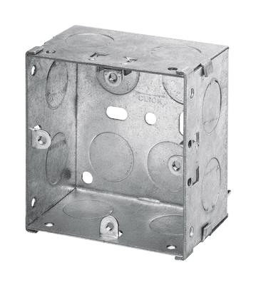 Click Essentials WA097 1 Gang 47mm Deep Galvanised Steel KO Box Pack Of 10