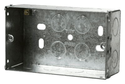 Click Essentials WA098 2 Gang 47mm Deep Galvanised Steel KO Box Pack Of 10