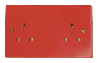 Click Essentials WA179 2 Gang 13A Socket Outlet Red Pack Of 5